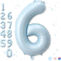 40'' Purple K-pop Number 5 Balloon for Girl 5th Birthday Party - Baby Blue / Number 6 - XXL