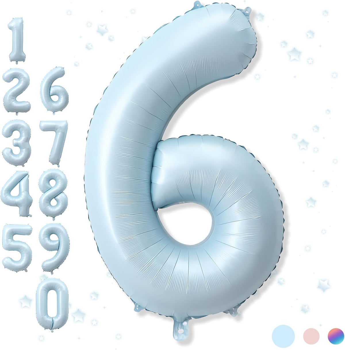 40'' Purple K-pop Number 5 Balloon for Girl 5th Birthday Party - Baby Blue / Number 6 - XXL