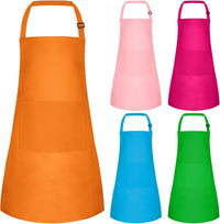 5 Pack Kids Apron Adjustable Children Apron with 2 Pockets Children - Multicolor / 5