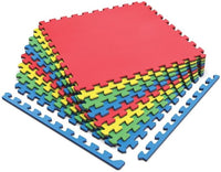 Norsk Reversible Kids Puzzle Play Mats 1/2" Thick EVA Interlocking Foam Tiles (Multicolor/Black 16 Tiles - 64 sq. Ft. 1/2" Thick)