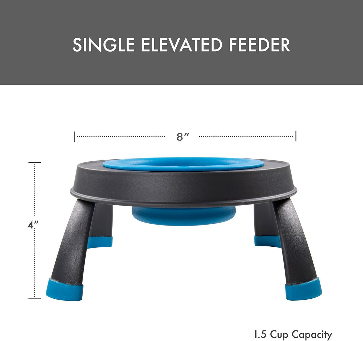 Dexas Pets Elevated Pet Feeder, 4 Cup Capacity - Small/1.5 Cup Capacity / Pro Blue - image 2