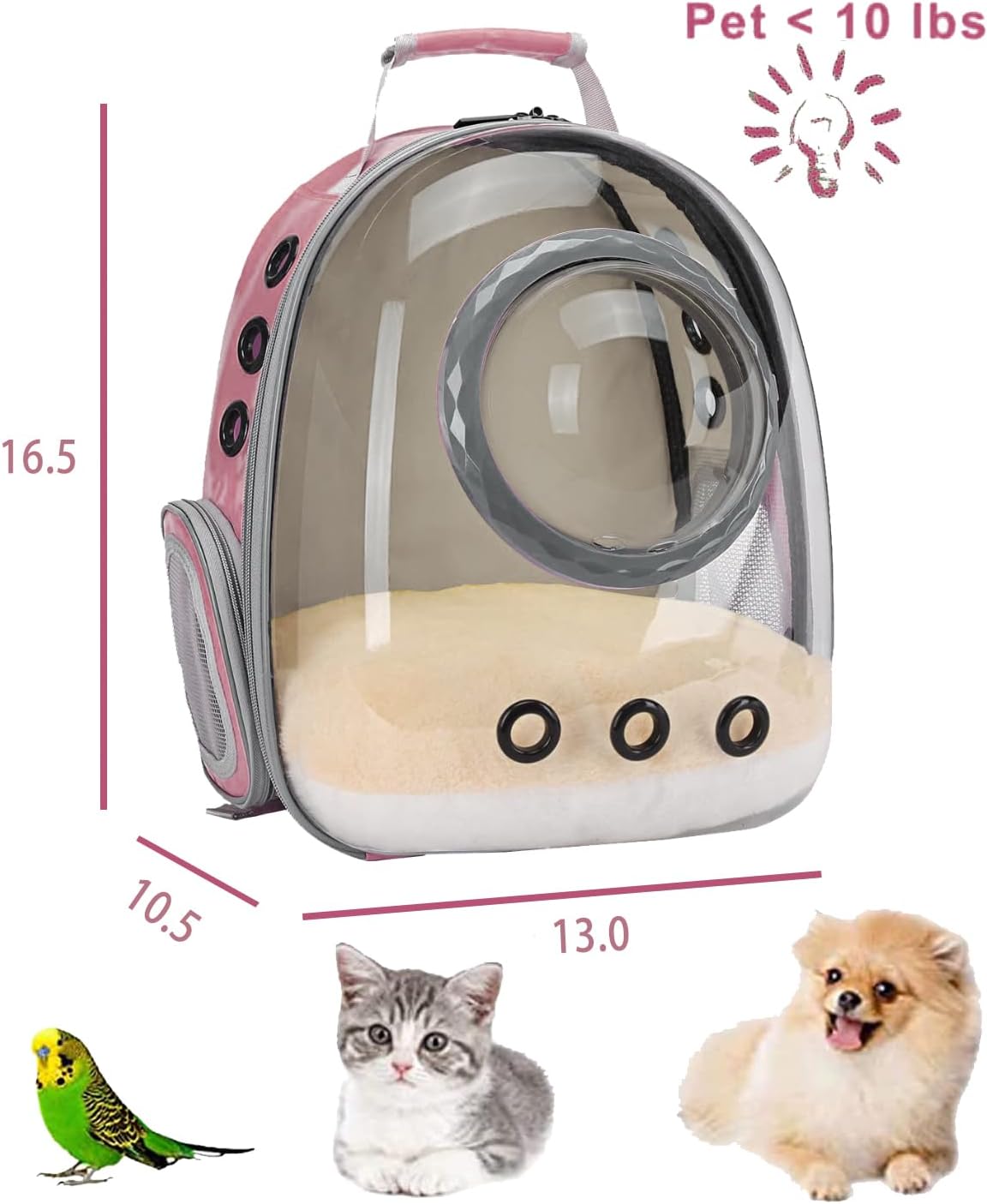 Bubble Cat Carrier Backpack - Pink / Backpack - image 2