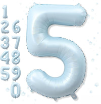40'' Purple K-pop Number 5 Balloon for Girl 5th Birthday Party - Baby Blue / Number 5 - XXL