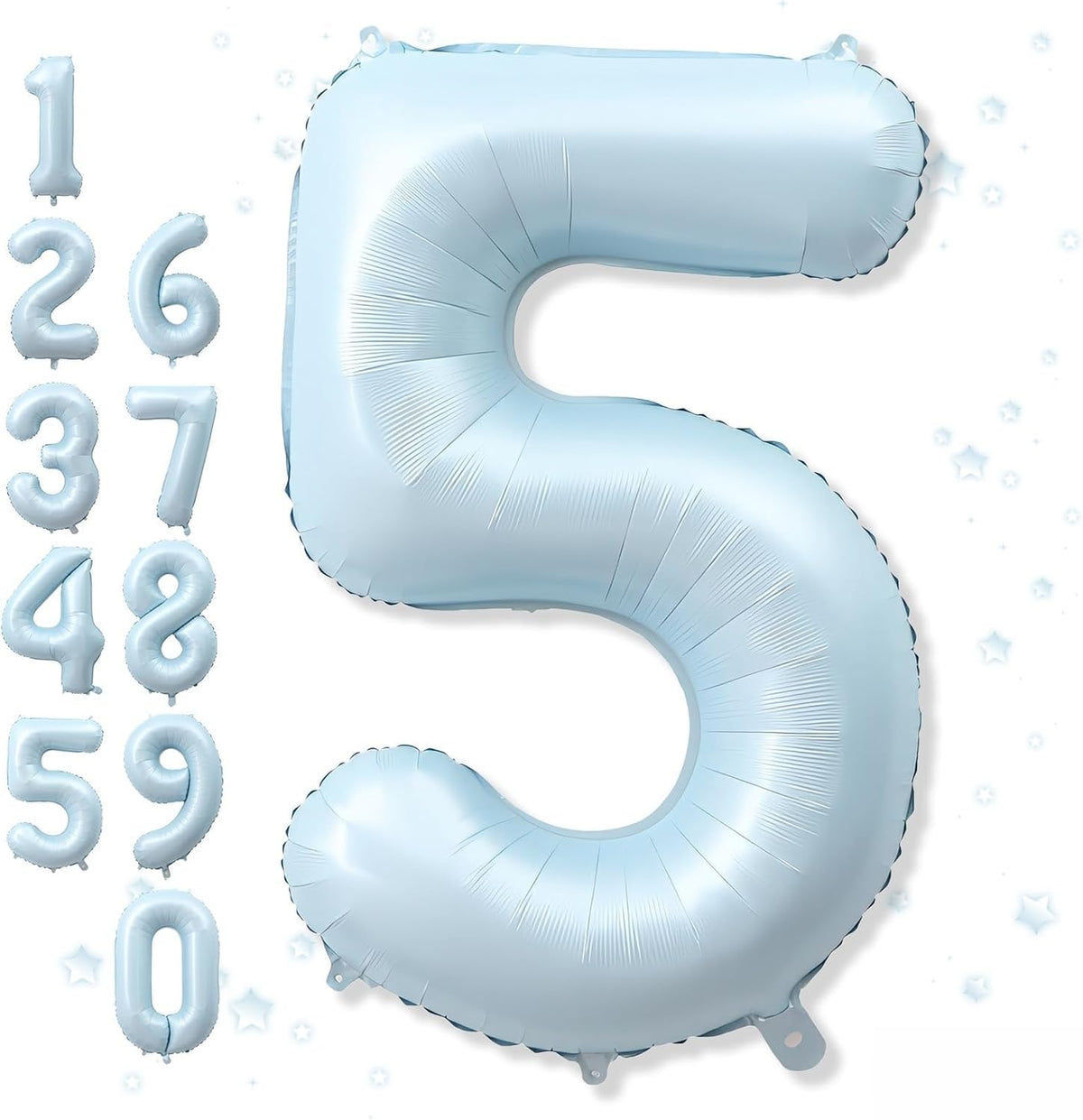 40'' Purple K-pop Number 5 Balloon for Girl 5th Birthday Party - Baby Blue / Number 5 - XXL