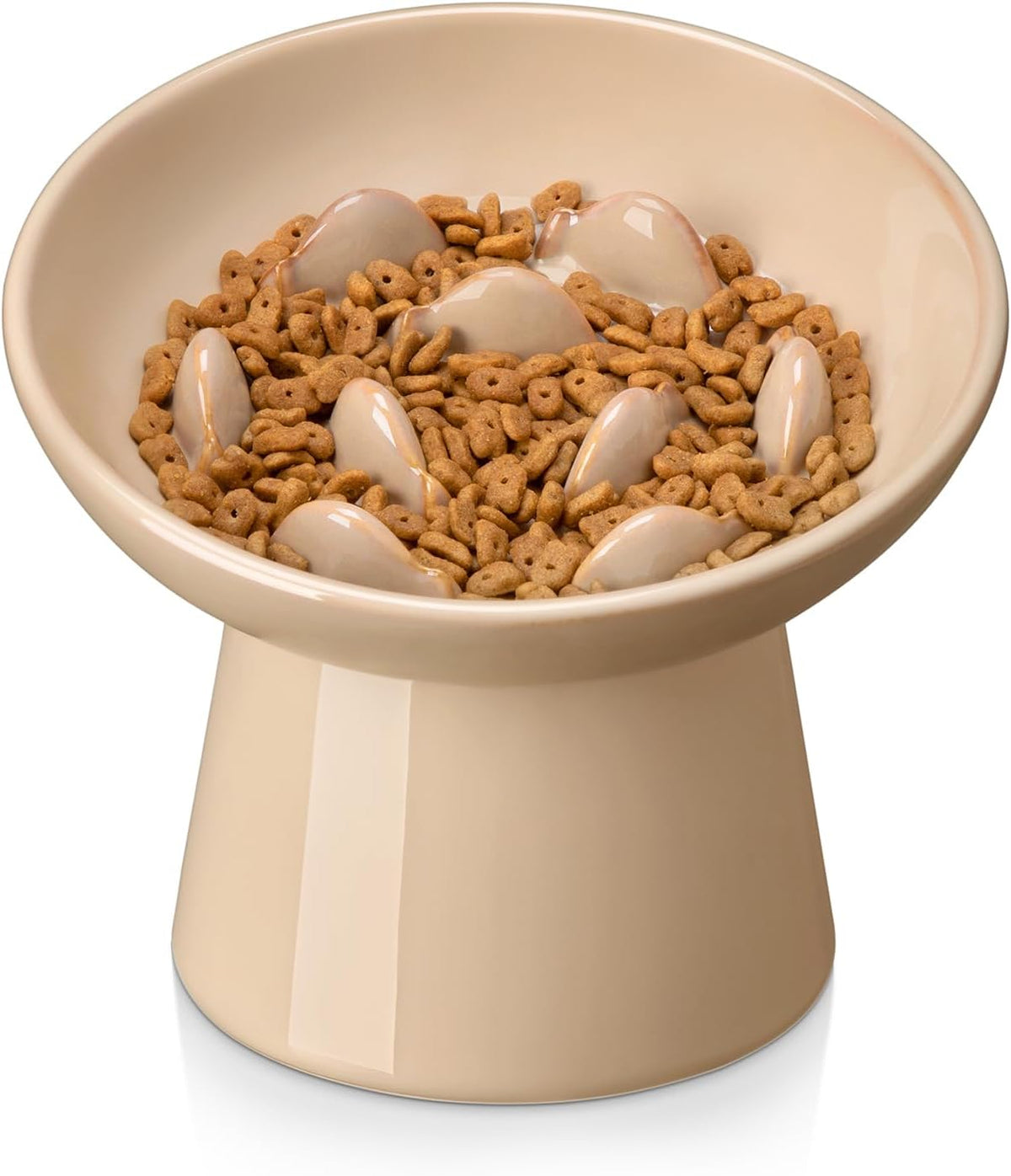 vancasso Ceramic Slow Feeder Cat Bowl - Brown