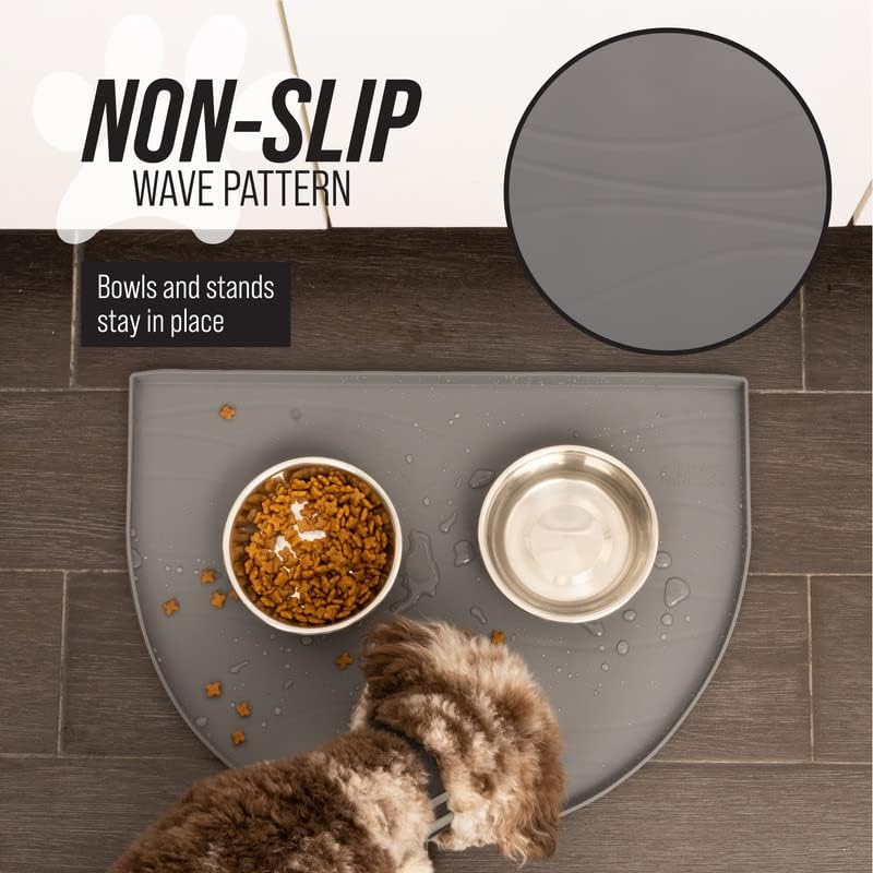 Leash Boss Fountain Mat, Silicone Water Mat Designed for Pet Fountains, Dog Gravity Water Bowls - 14"L x 12"W / Navy - image 3