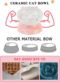 Y YHY Ceramic Cat Slow Feeder - Pink / 6 inches - image 4