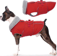 Dog Coats for Large Dogs Waterproof Dog Jacket with Adjustable Fit – Essentials for Dogs - M / Red