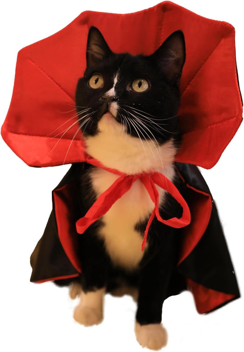 Dog Cat Vampire Cloak Costume for Small Medium Large Dogs Cats - Small