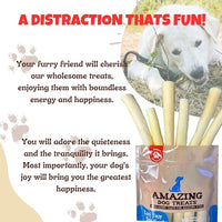 Amazing Dog Treats - 6 Inch Cow Tail Dog Chew- Thick - (20 Pcs/Pack) - Premium Quality - Sourced from Grass Fed Cattle - Long Lasting Dog Chew- Rawhide Alternative