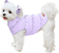 Warm Fleece Dog Jacket Coat for Small Medium Dog Winter Clothes Girl – Essentials for Dogs - Purple / Medium