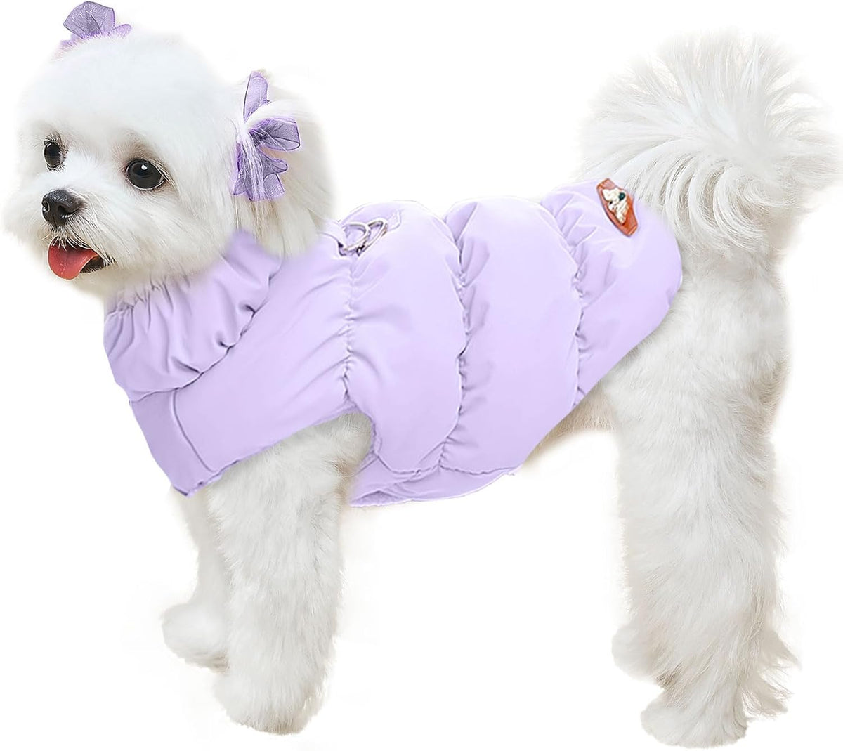 Warm Fleece Dog Jacket Coat for Small Medium Dog Winter Clothes Girl – Essentials for Dogs - Purple / Medium