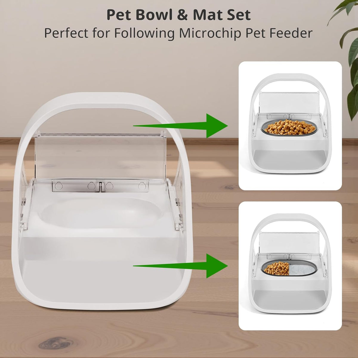 Bowl & Mat Set for Automatic Microchip Cat Pet Feeder - Grey Bowls / 2+1 Pack - image 4
