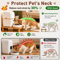 SZEE Cat Food Stand, Elevated Cat Feeder Stand for Automatic Feeder & Bowls – Essentials for Cats - Pine Wood / Standard ( 13.5" × 7.8“ × 2.5” ) - image 2