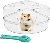 PINVNBY Large Hamster Sand Bath Container Chinchilla Dust Bathroom - Medium: Cheese style