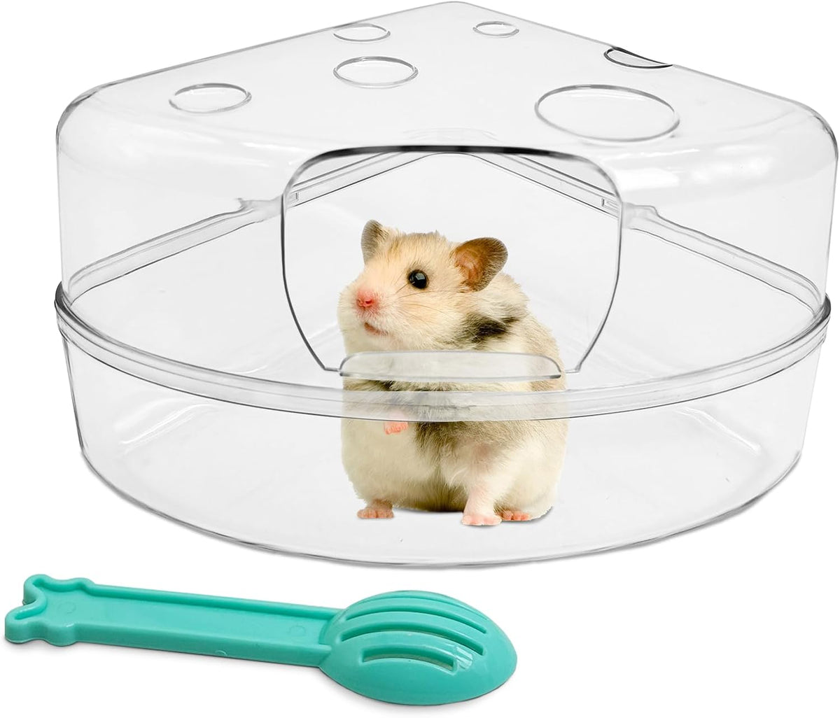 PINVNBY Large Hamster Sand Bath Container Chinchilla Dust Bathroom - Medium: Cheese style