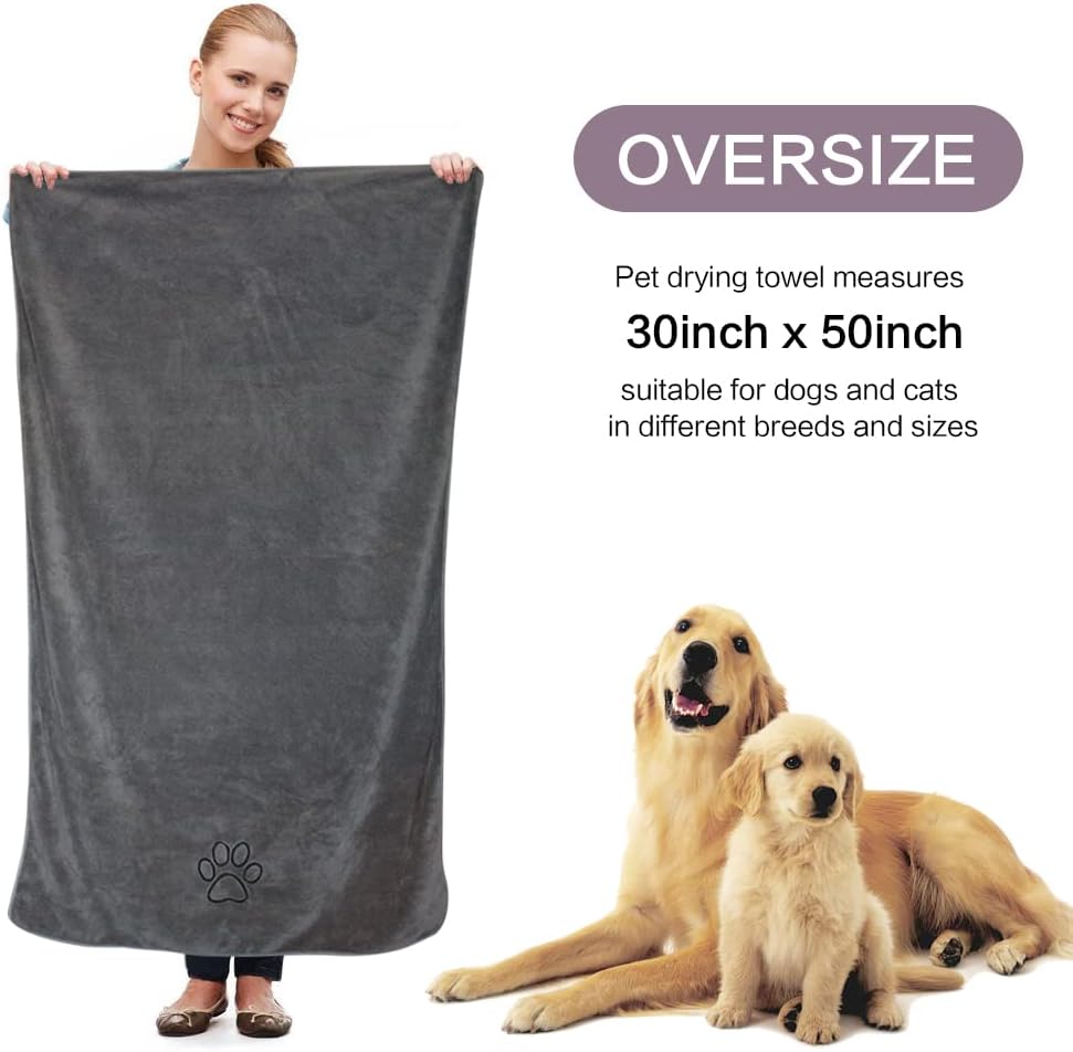 KinHwa Dog Towels for Drying Dogs - 30inchx50inch / Dark-gray - image 2