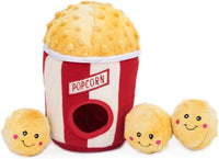 ZippyPaws Burrow Hide & Seek Plush Puzzles, Milk and Cookies - Popcorn Bucket