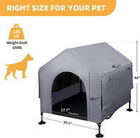 Dog House, 42” Large Dog Houses Outdoor Indoor Elevated Dog Cot Bed – Essentials for Dogs - 36 INCH Grey - image 4