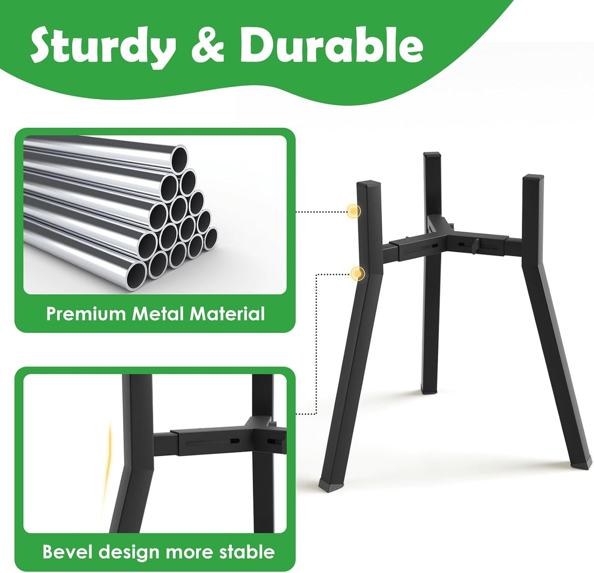 Dog Bowl Stand for Medium Large Dogs - 1 Pack - Black, Square / Height: 16.9", Width: 8.3-12.6" - image 4