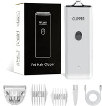 Dog Clippers,Quiet Washable USB Rechargeable Cordless Dog Grooming Kit,Electric Pets Hair Trimmers - White Feet Trimmer