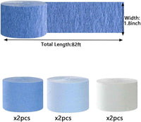 We Moment Dusty Blue Light Blue White Crepe Paper Streamers 1.8 Inch - Blue2 white - image 2