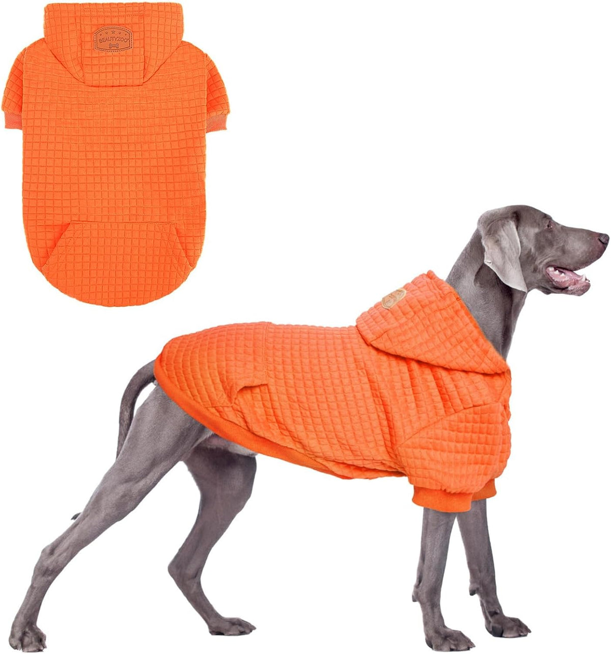 Small Dog Hoodie,Warm Winter Dog Sweater with Pocket & Leash Hole – Essentials for Dogs - Orange / 2XL (Back: 27",Chest: 35.5", Neck: 25")