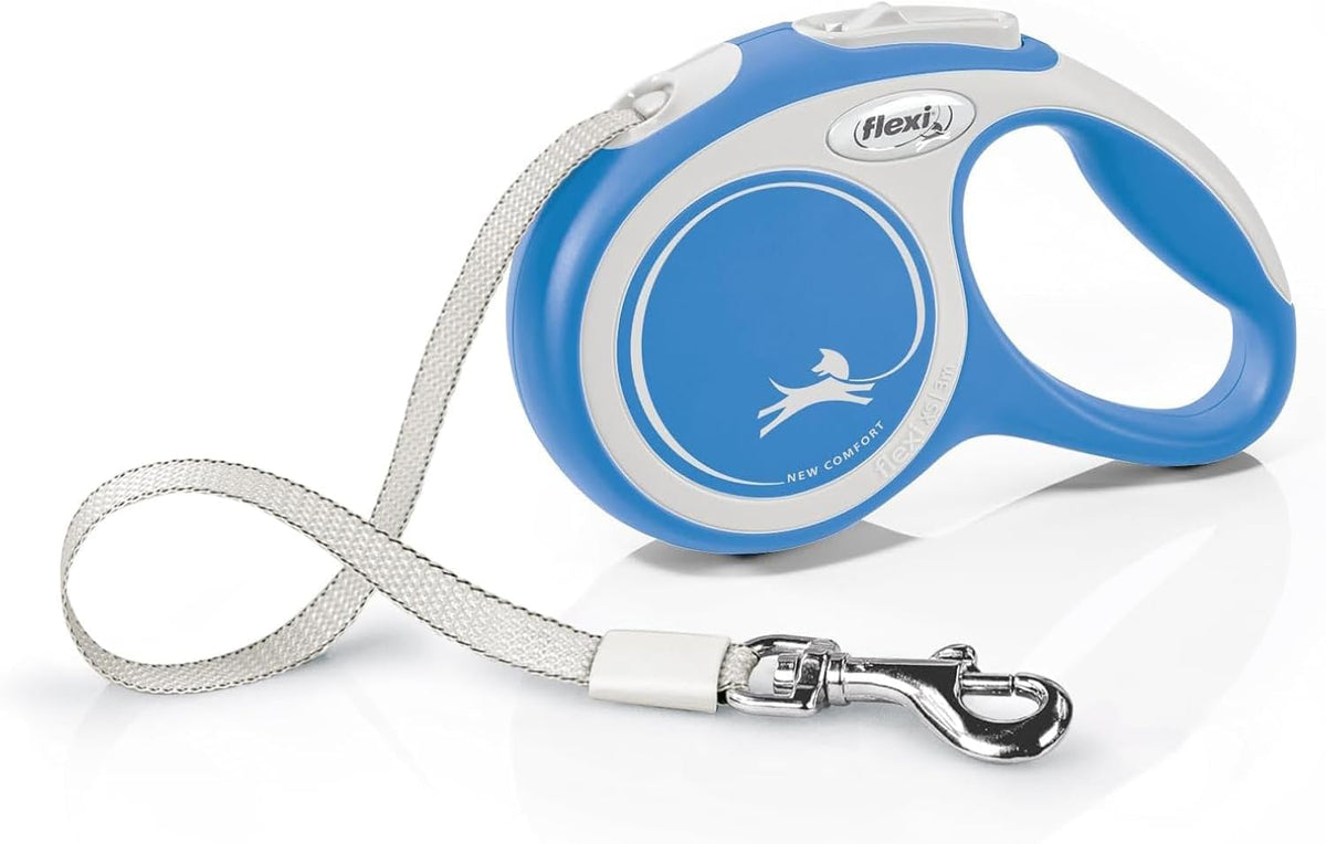 FLEXI Comfort Tape Retractable Dog Leash - Small - 16 Feet / Blue