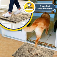 Muddy Mat | Absorbent Microfiber Chenille Door Mat Grey 24" x 35" with Heavy Duty Non-Slip Rug - 18" x 28" / Beige - image 4