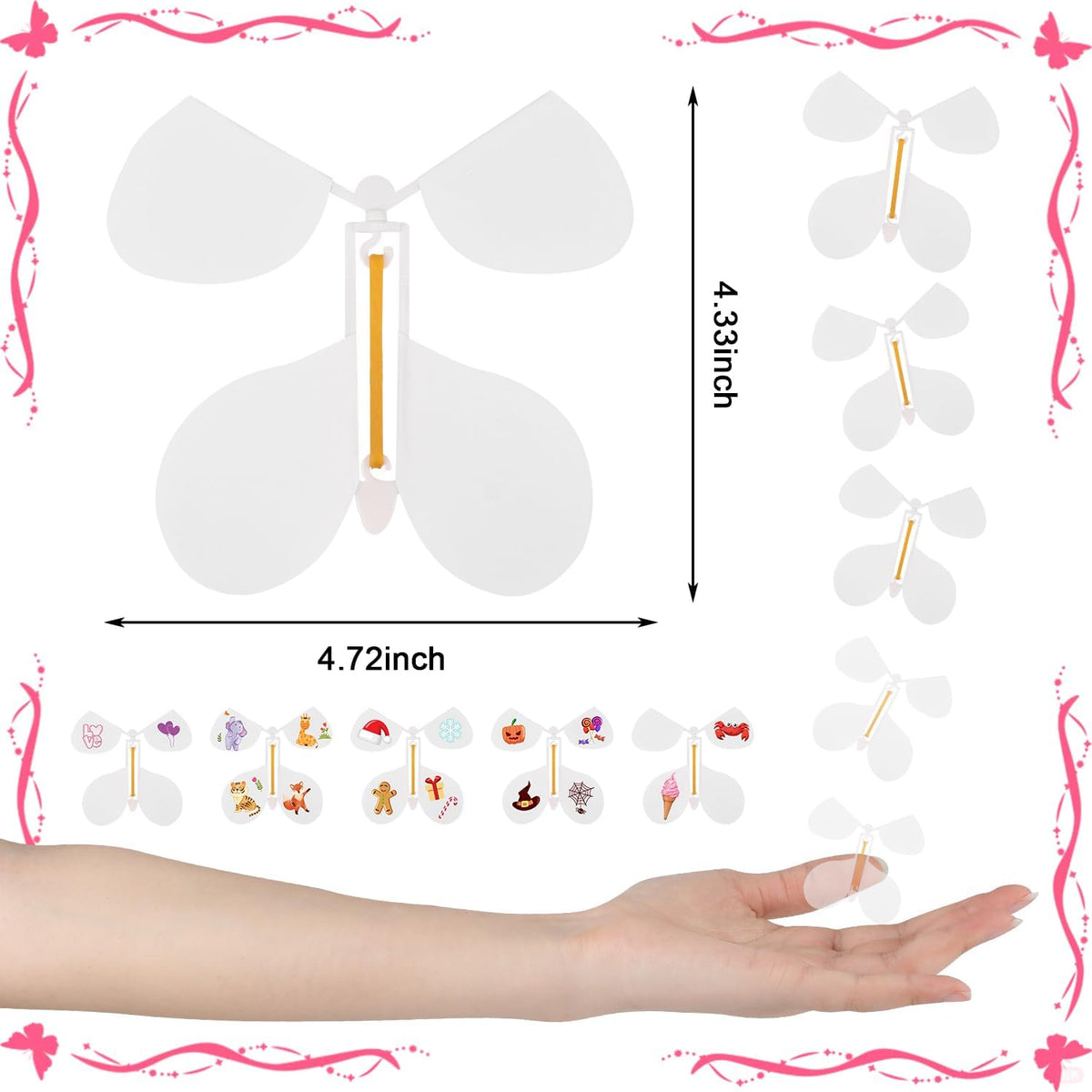 LOMIMOS 20PCS Flying Butterfly - 20pcs White skeleton - image 2