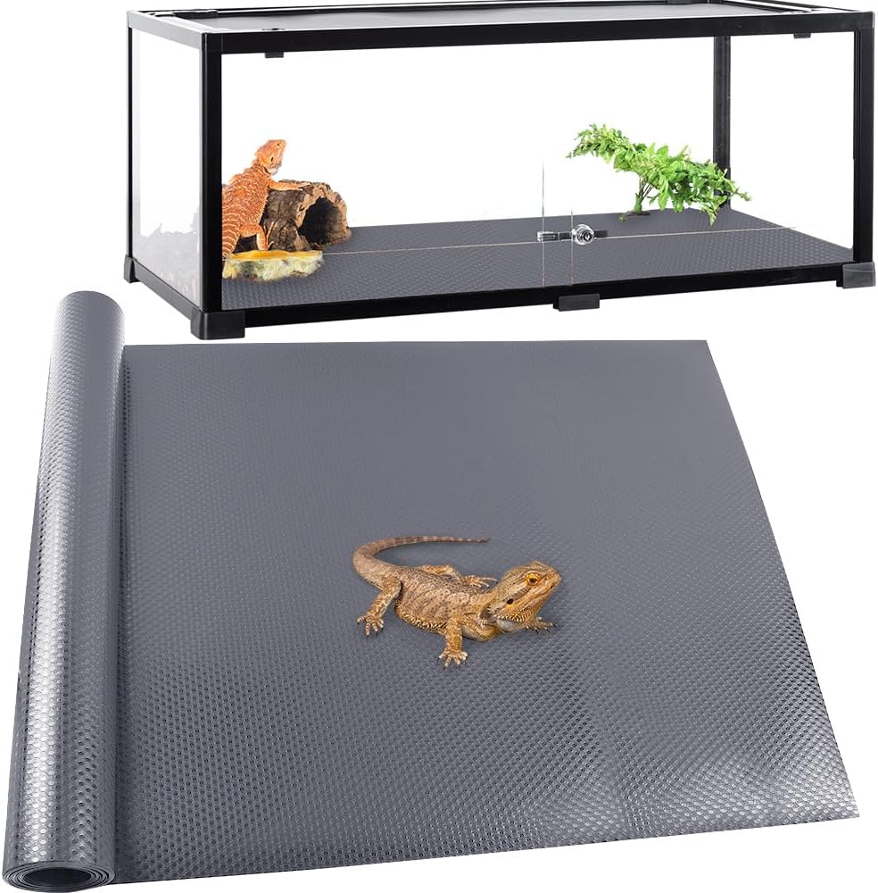 Reptile Carpet, Reptile Mat, Bearded Dragon - 1 PCS / Grey 24"×118"