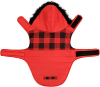 HDE Dog Puffer Jacket Fleece Lined Winter Coat & Harness Hole NVY - Medium / Buffalo Plaid - image 2
