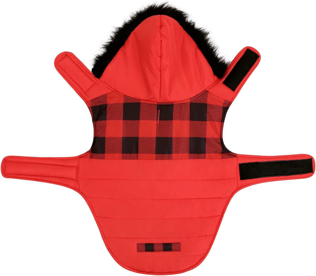 HDE Dog Puffer Jacket Fleece Lined Winter Coat & Harness Hole NVY - Medium / Buffalo Plaid - image 2