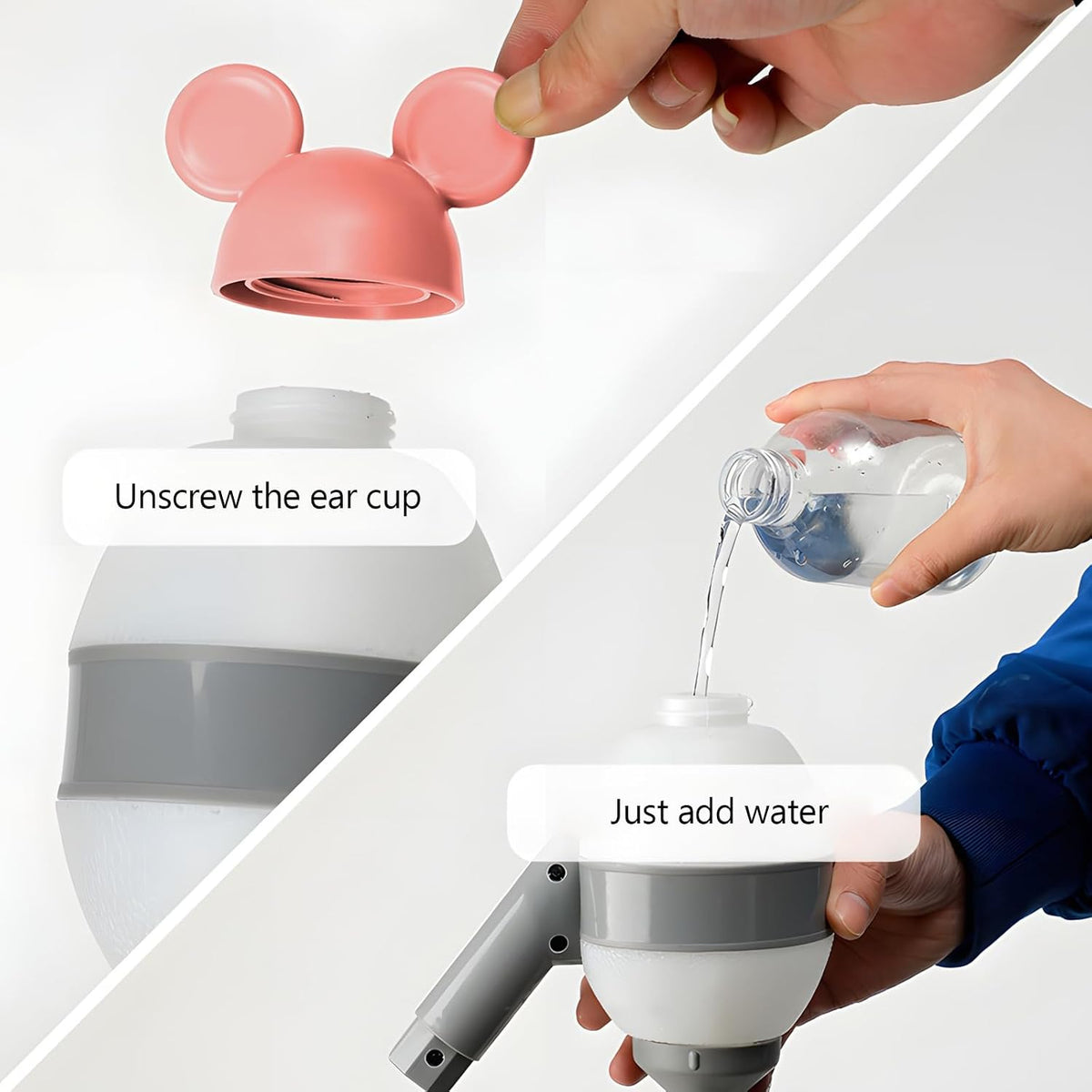 Pet Standing Water Dispenser Cat Dog Standing Bowl with Detachable - Grey-Pink Ear / Dispenser - image 2