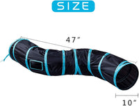iCAGY Cat Tunnel Toys for Indoor Cats Kittens Rabbits - 47" (Shape S) / Black - image 4