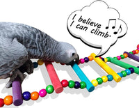 Bird Ladder Toys Coloured Flexible Parrot Swing Bridge Wooden - 39 in (16 Steps) - image 4