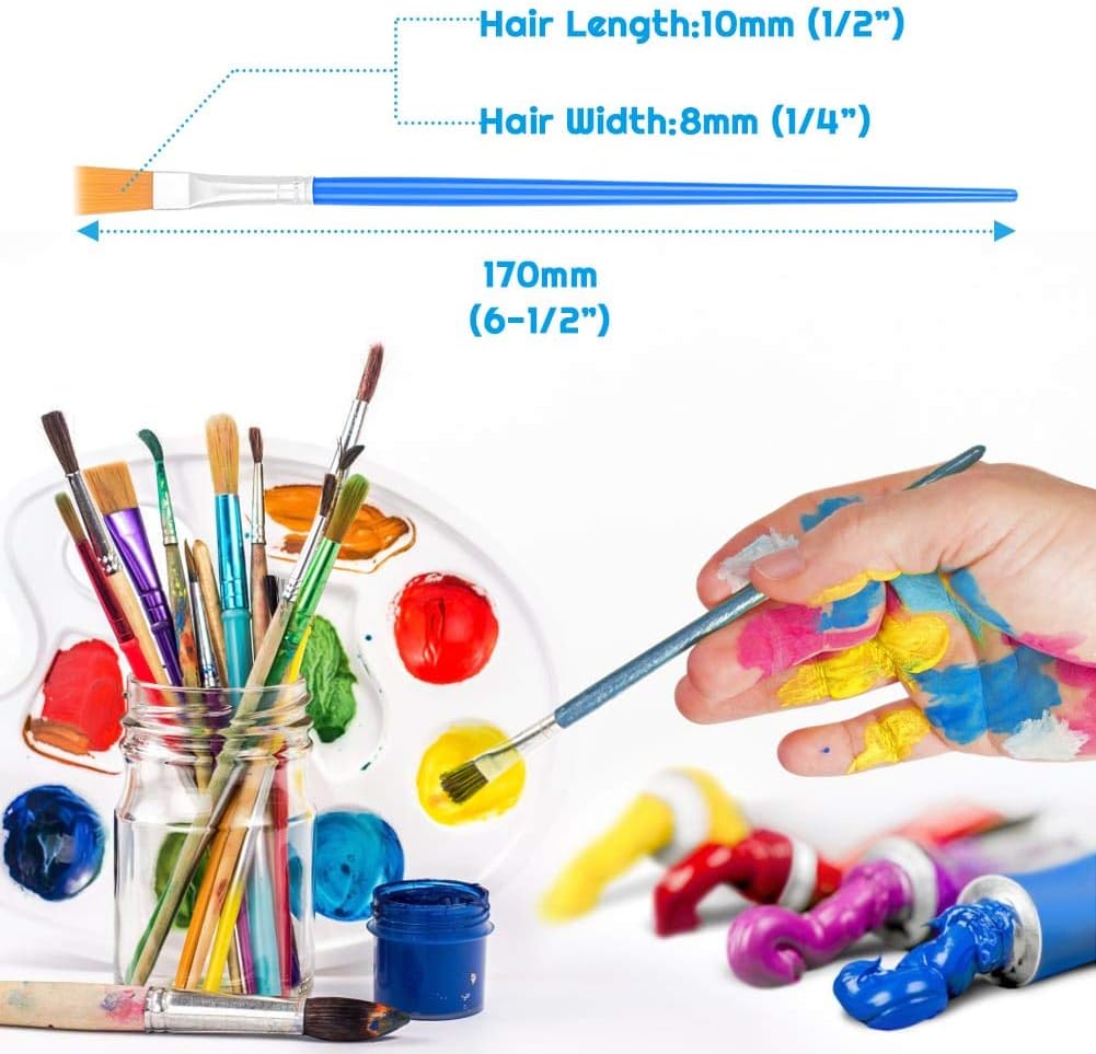 50 Pcs Flat Paint Brushes for Touch Up - 50 Pcs Flat Paint Brushes / 100 Count - image 4