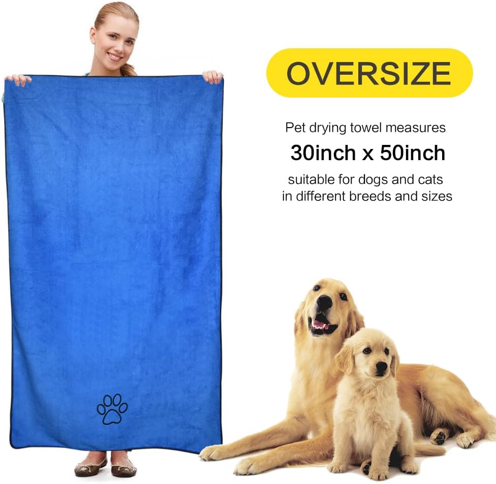 KinHwa Dog Towels for Drying Dogs - 30inchx50inch / Dark-blue - image 3