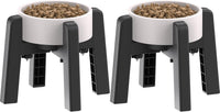 Dog Bowl Stand with Adjustable Height and Width [Stand Only] – Essentials for Dogs - 2 Pack For Bowl / H: 6.3''; W: 6.1-10.4''