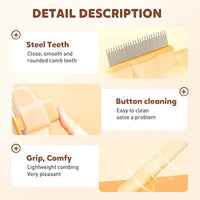 Zen Brush for Cats, Zenbrush Cat Comb, Self Cleaning Pet Comb Grooming Brush, Catdogcomb Pet Grooming for Massaging and Cleaning Shedding Hair (Green)