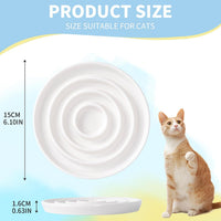 Ceramic Cat Slow Feeder,Shallow and Wide Opening Dish for Whisker Friendly – Essentials for Cats - 3 Rings Maze - image 3