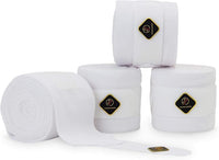 Kavallerie Classic Bandage for Horses, Distributes Pressure Evenly Therapeutic Breathable Fleece Material, Stretchy, Provides, Leg Protection and Support - White - (4 Units per Pack)