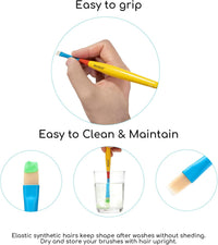 MEEDEN paint brushes set for kids, 5 nylon brushes with colorful wooden handles - view 9