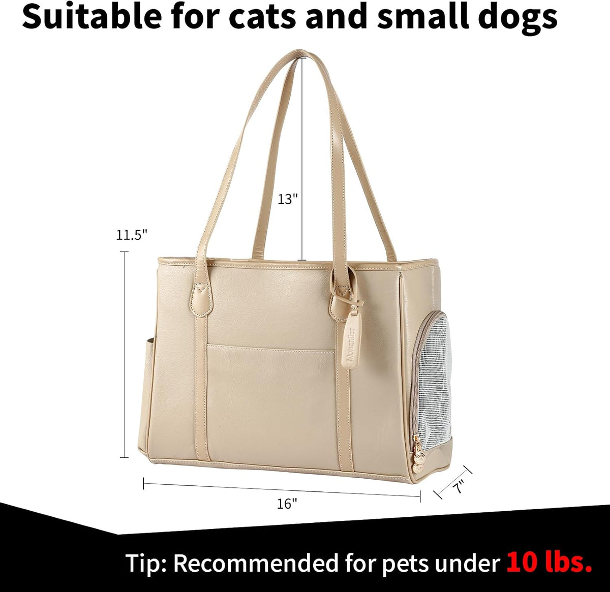 Stylish Dog Purse Carrier - Ivory - image 2