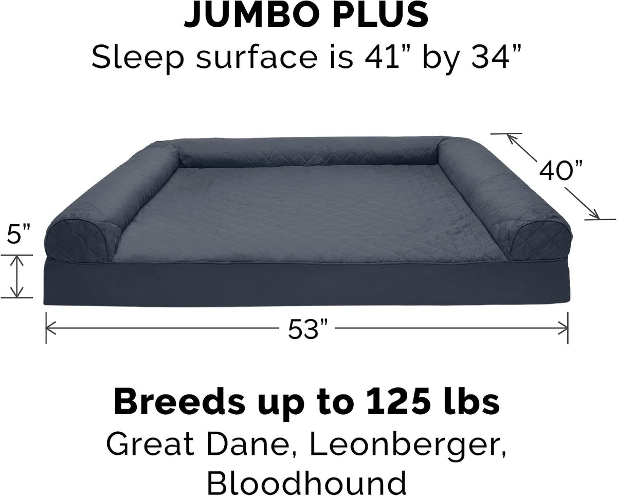 FurHaven Classic Sofa Orthopedic Dog Bed for Large Dogs - Jumbo Plus / Iron Gray - image 2