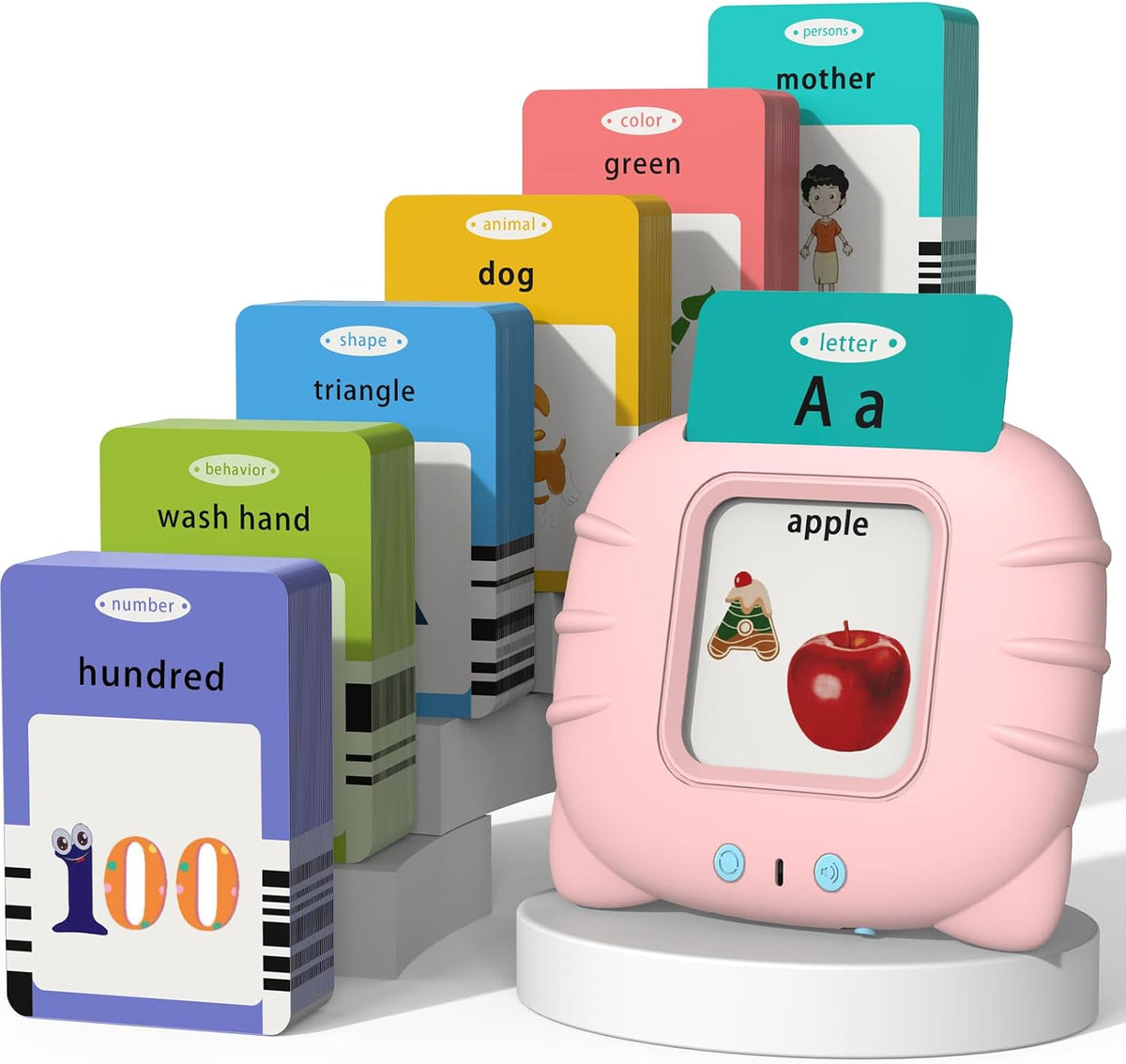 Startcan Talking Flash Cards for Toddlers 1 2 3 4 5 - 560 Dolch Sight Words: Abc, 0-100, Phrases- Pink