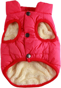 Fleece Lined Dog Jacket for Small Dogs, Winter Dog Coat - Pink / Large