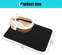 Cat Litter Mat 35"x24", Double Layer Waterproof Litterbox Mat - 24" x 30" / Black - image 2