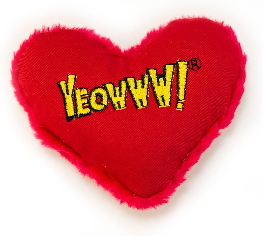 Yeowww! Catnip Hearrrt Attack Catnip Heart Cat Toy - Red