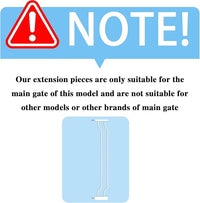 Extra Wide Baby Gate 4.72in Extensions Walk Through Baby Gate Pressure Mount Auto Close Child Safety Gates (White, Extension-4.72"/12cm)